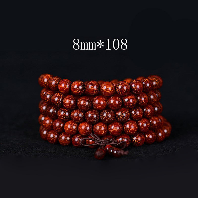 8mm Small Leaf Red Sandalwood Balance Bracelet