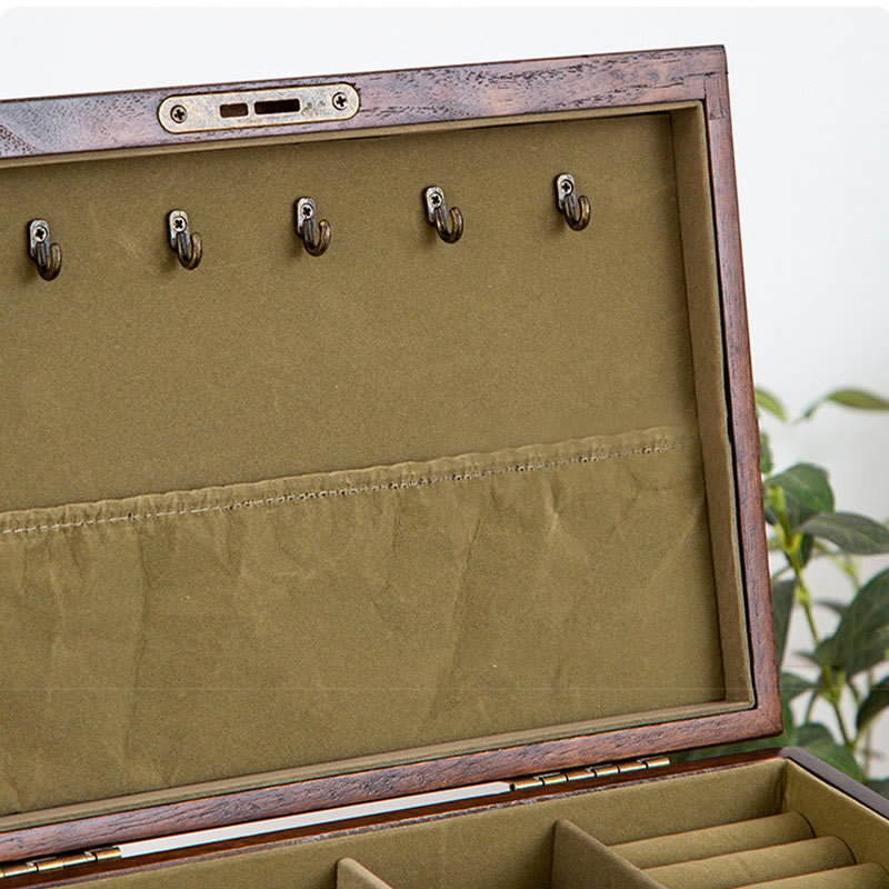 Four-Layer Solid Wood Jewelry Box with Velvet | Zen Decor