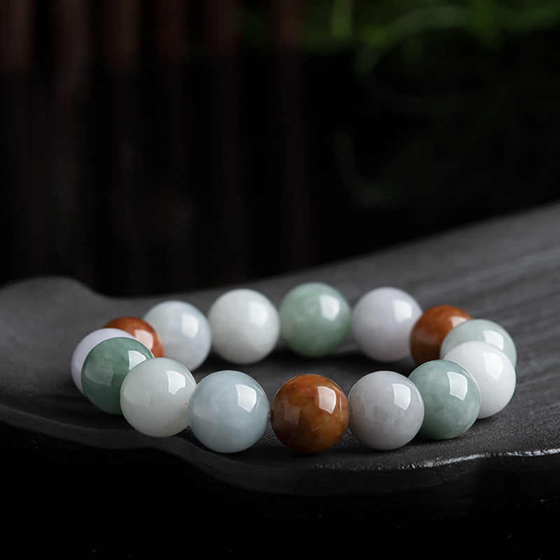 Natural Jade Healing Protection Bracelet with 15 Beads