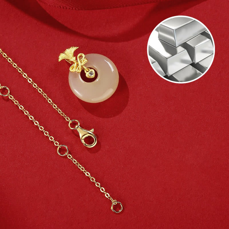 925 Sterling Silver Hetian Jade Prosperity Carnation Flower Necklace