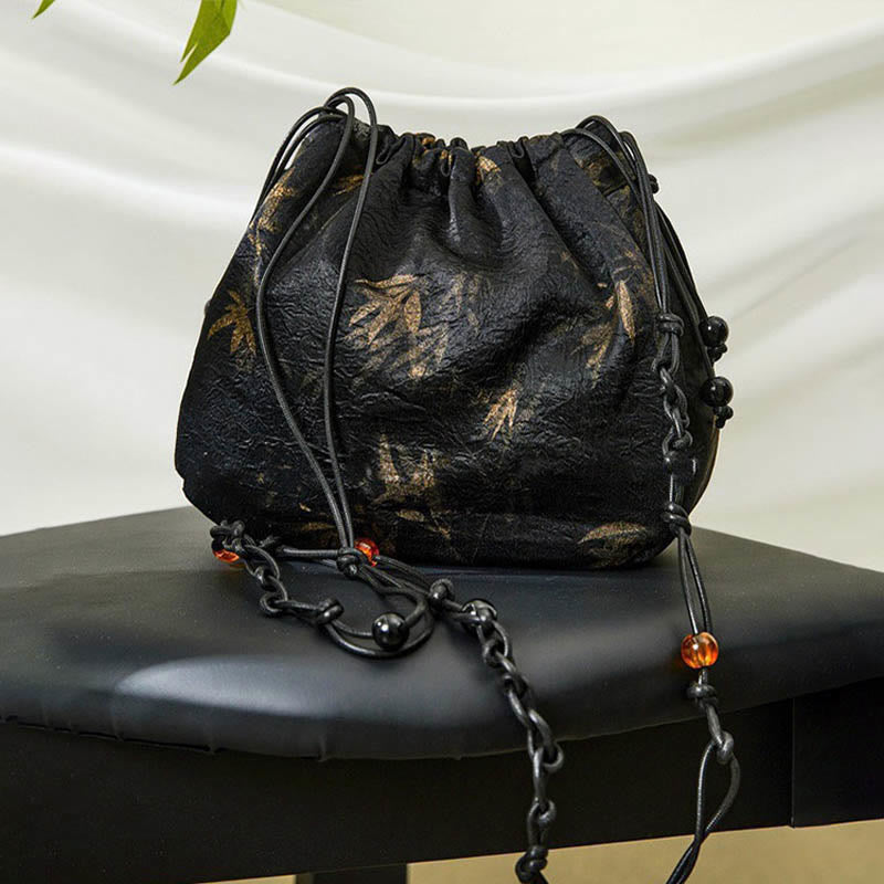 Acetate Yoga Bag with Bamboo Leaves Pattern | Lightweight & Eco-Friendly