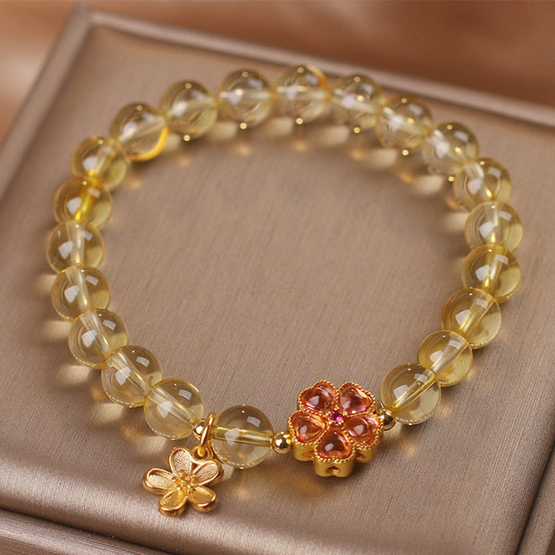 Citrine Prosperity Flower Bracelet 14-16cm