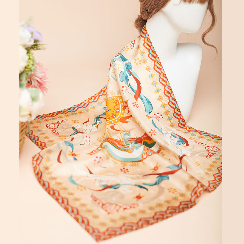 100% Mulberry Silk Scarf Inspired by Riyue Mountain | Tibetan Scarves