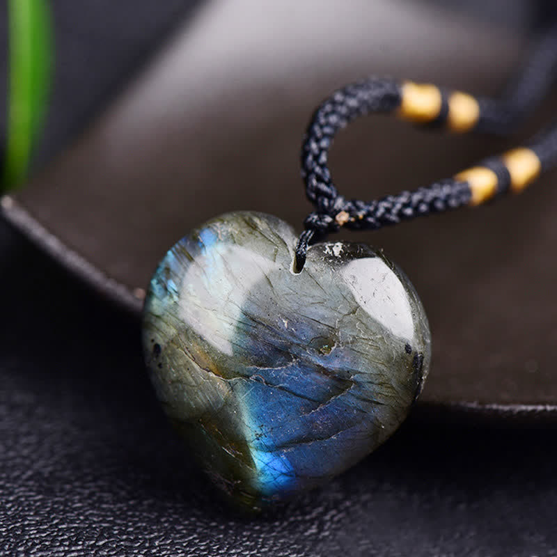Labradorite Love Heart Support Necklace Pendant