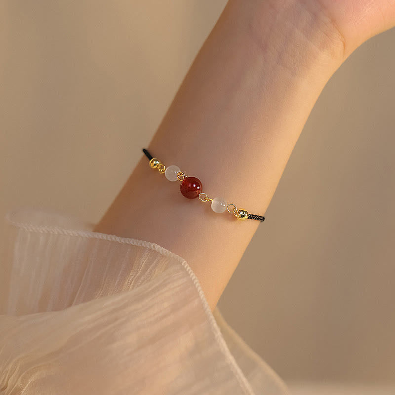 Red Agate Cat Eye Confidence Protection Bracelet