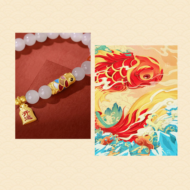 Hetian White Jade Protection, Luck & Happiness Bracelet