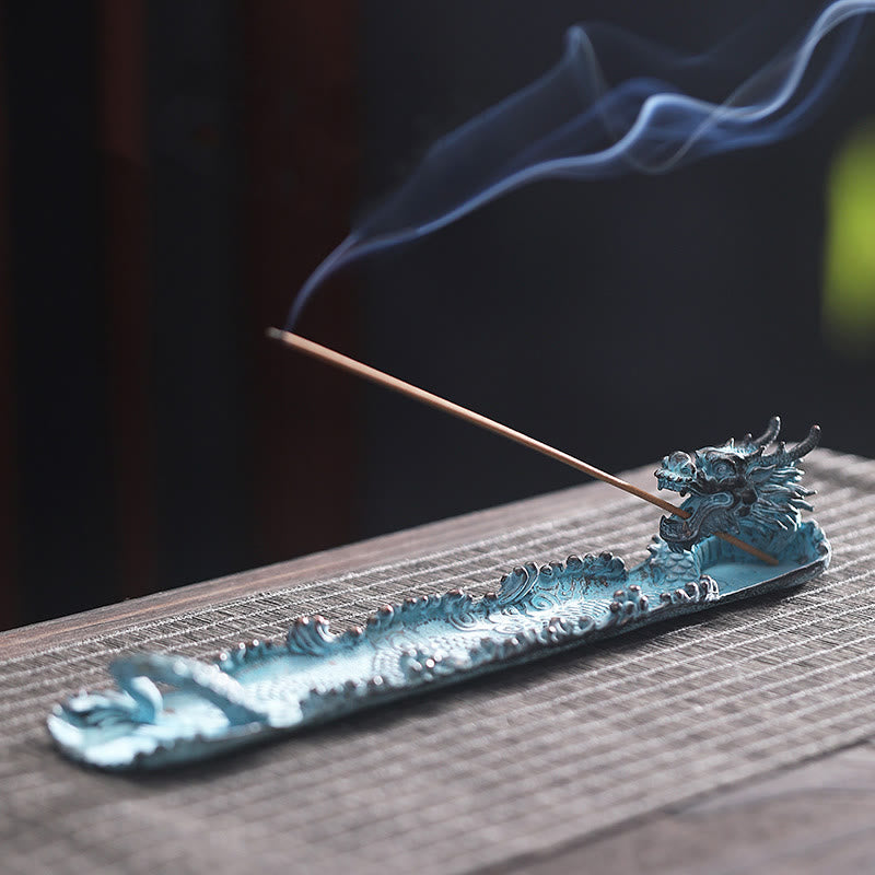 Auspicious Alloy Dragon Incense Burner for Meditation