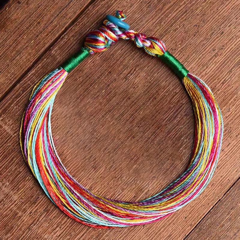 Tibetan Five Colorful Thread Red String Protection Bracelet