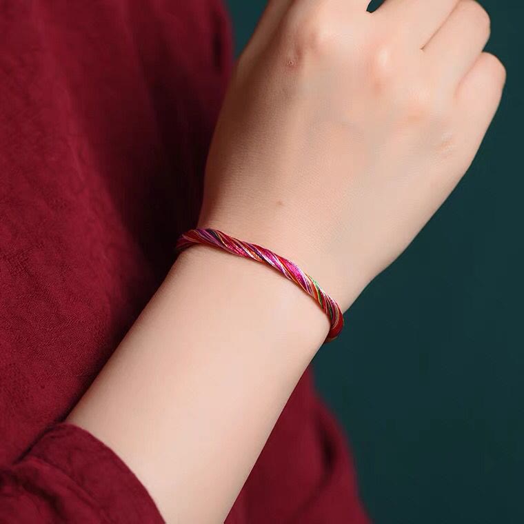 Tibetan Five Colorful Thread Red String Protection Bracelet