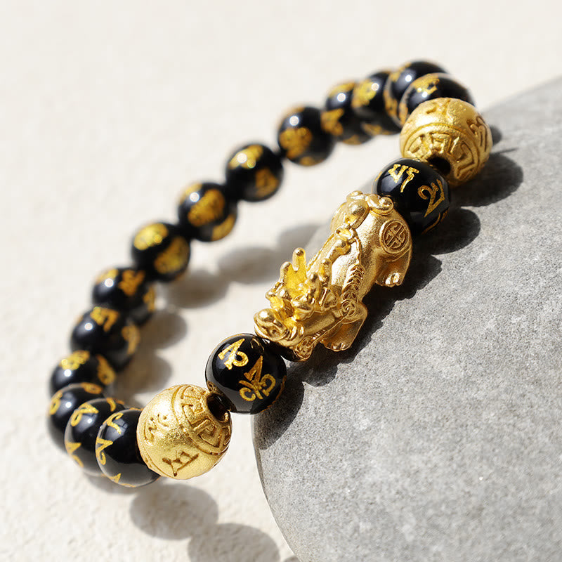 10mm Obsidian Feng Shui Pixiu Wealth Bracelet