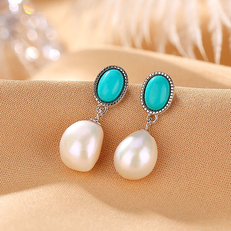 925 Sterling Silver Pearl Turquoise Healing Wisdom Jewelry Set