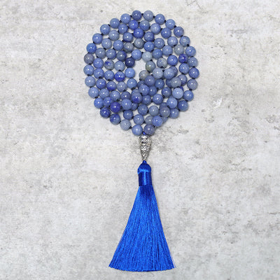 108 Beads Blue Aventurine Mala Necklace for Meditation