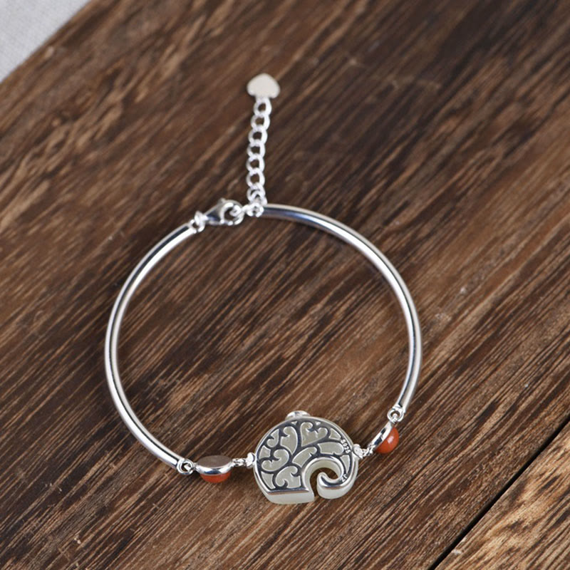 Elephant Hetian Jade 925 Silver Abundance Jewelry Set