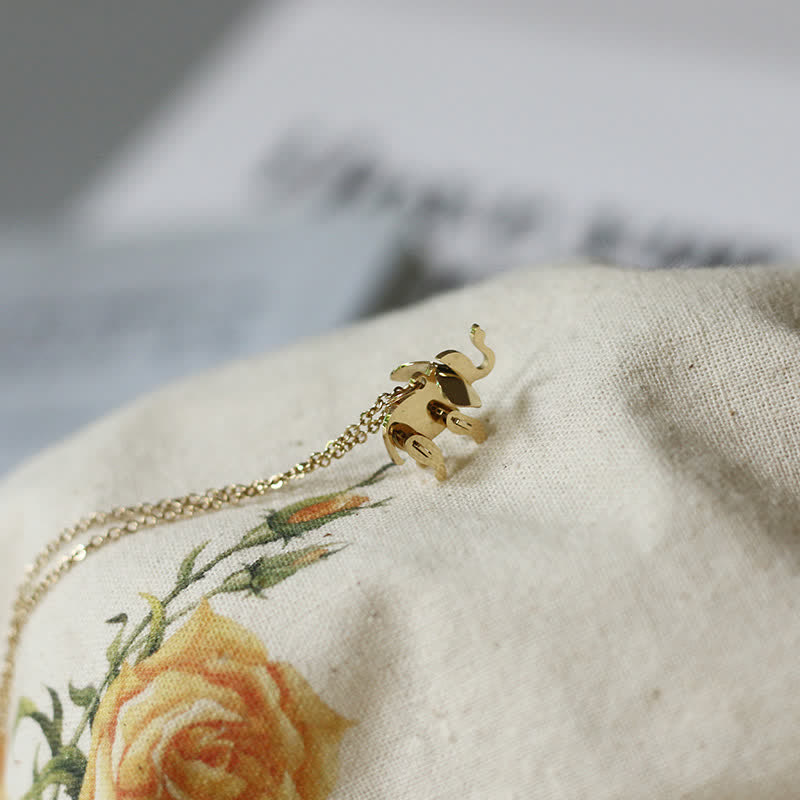 Elephant Titanium Steel Luck Necklace for Strength & Wisdom