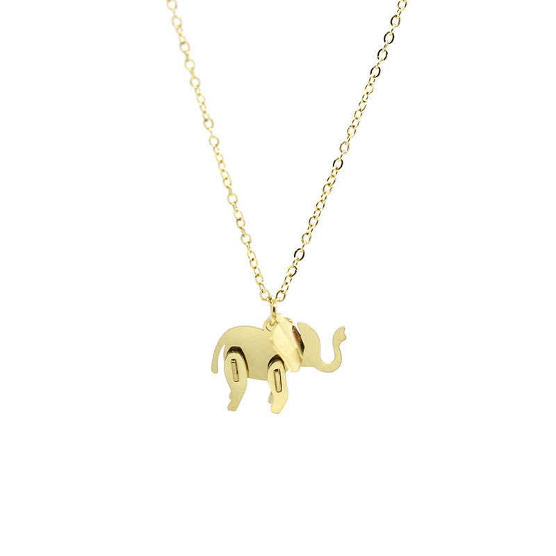 Elephant Titanium Steel Luck Necklace for Strength & Wisdom
