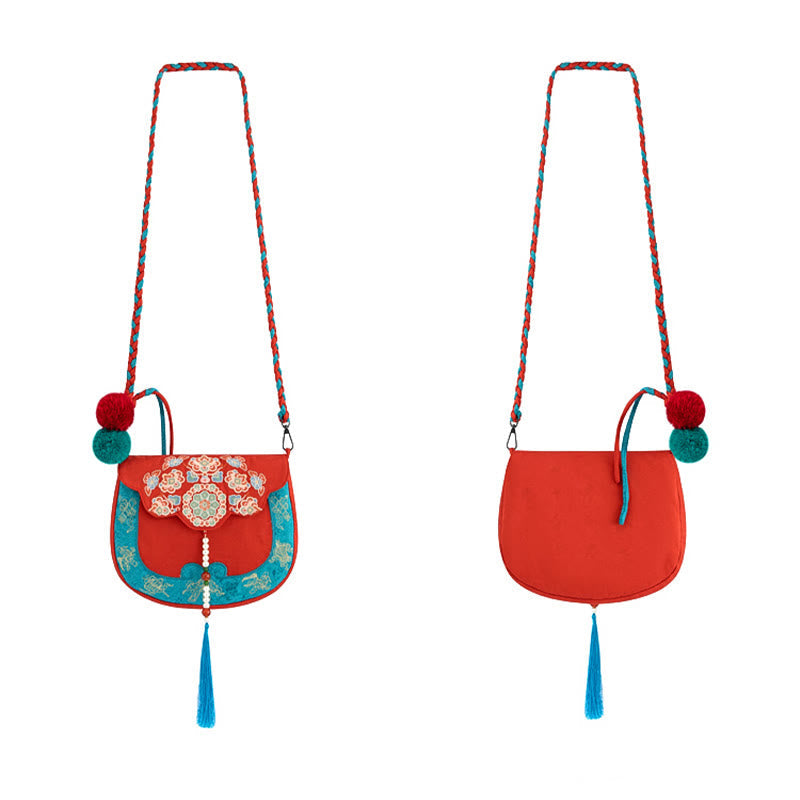 Ethnic Su Embroidery Crossbody Bag 20x21cm for Yoga