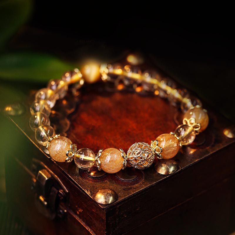 8mm Natural Citrine Prosperity Bracelet for Protection
