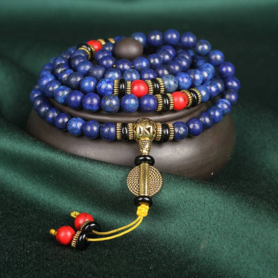 108 Beads Lapis Lazuli Positive Tibetan Mala Bracelet