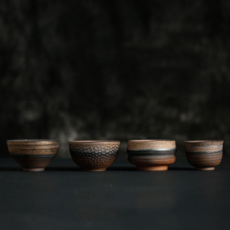Striped Ceramic Teacup 80ml | Zen Decor Bowl