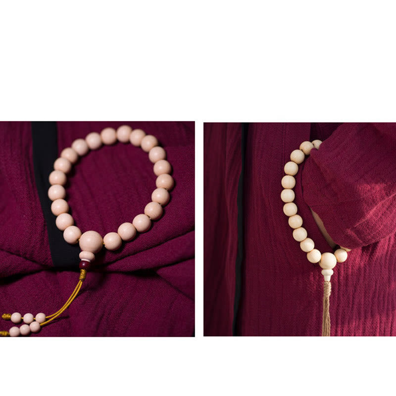 Unisex Abelia Biflora Wood Wrist Mala Bracelet 10mm