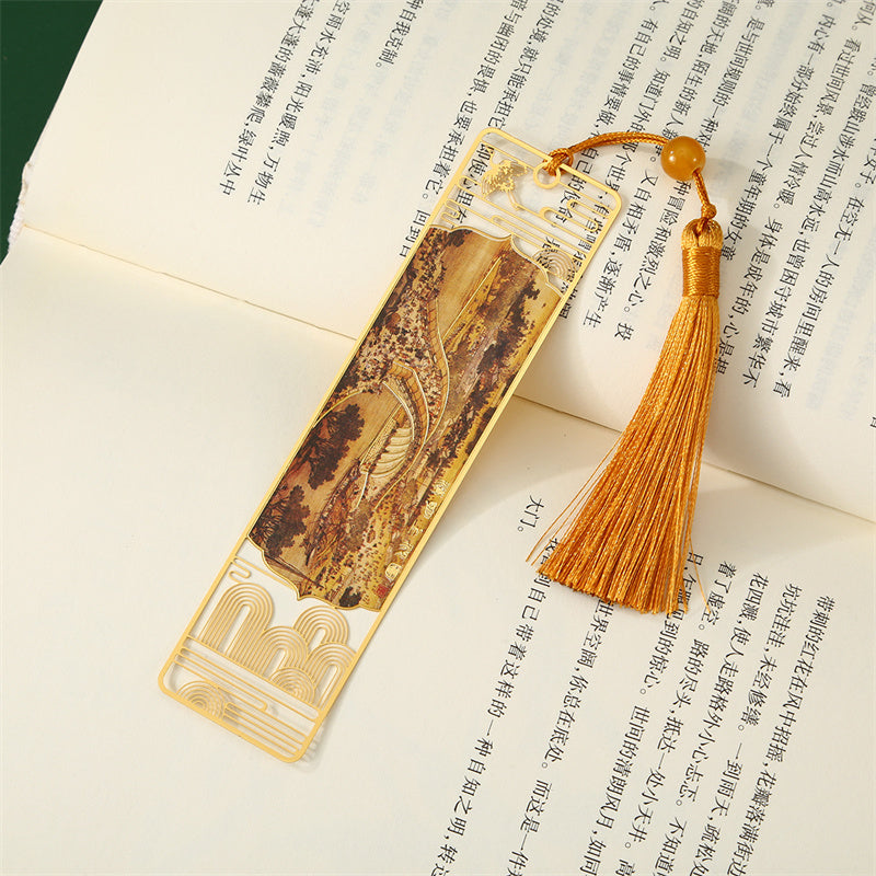 Metal Hollow Bookmark | Panorama of Rivers & Mountains Art