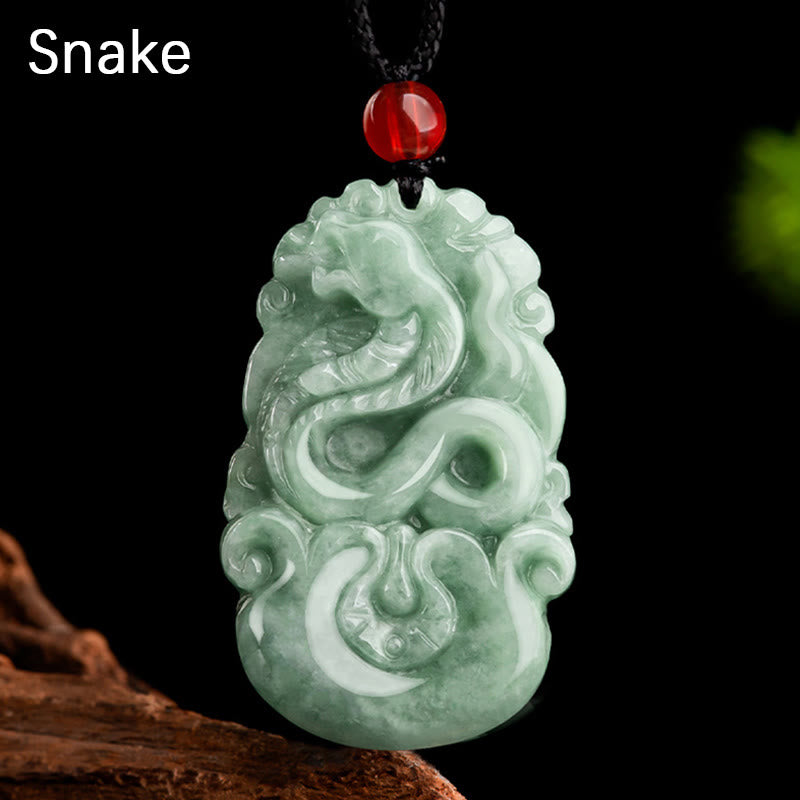 Green Jade 12 Chinese Zodiac Luck | Prosperity Necklace