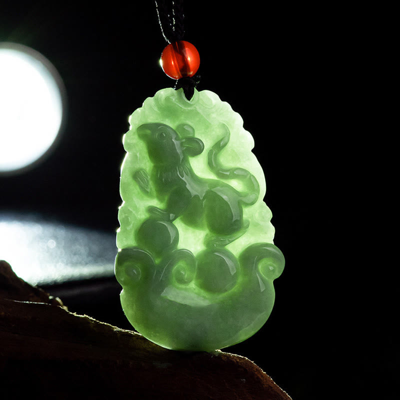 Green Jade 12 Chinese Zodiac Luck | Prosperity Necklace