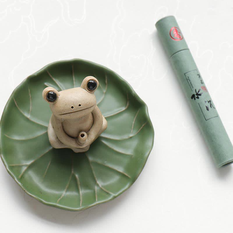 Handmade Ceramic Frog Incense Burner | Meditation Decor