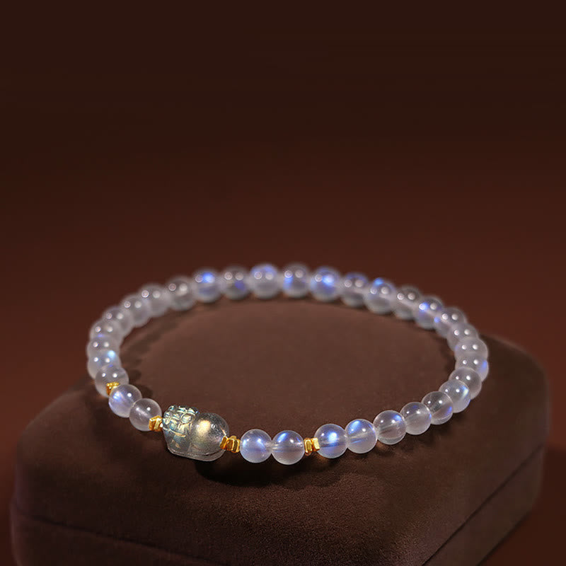 Moonstone Love & Calm Healing Bracelet 925 Silver Gold Plated