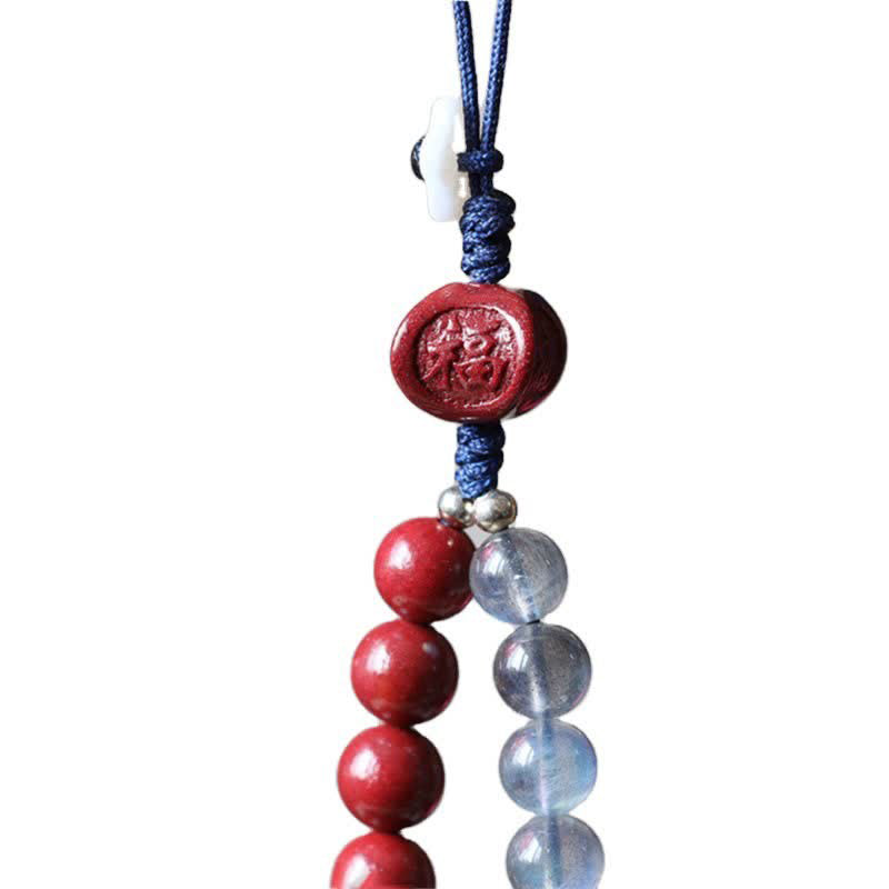 Natural Moonstone Cinnabar 6mm Phone Decoration for Calm & Positivity