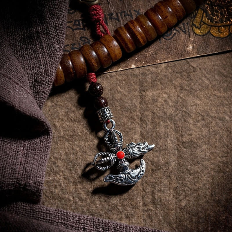 Tibetan Yak Bone 108-Bead Strength Mala Bracelet