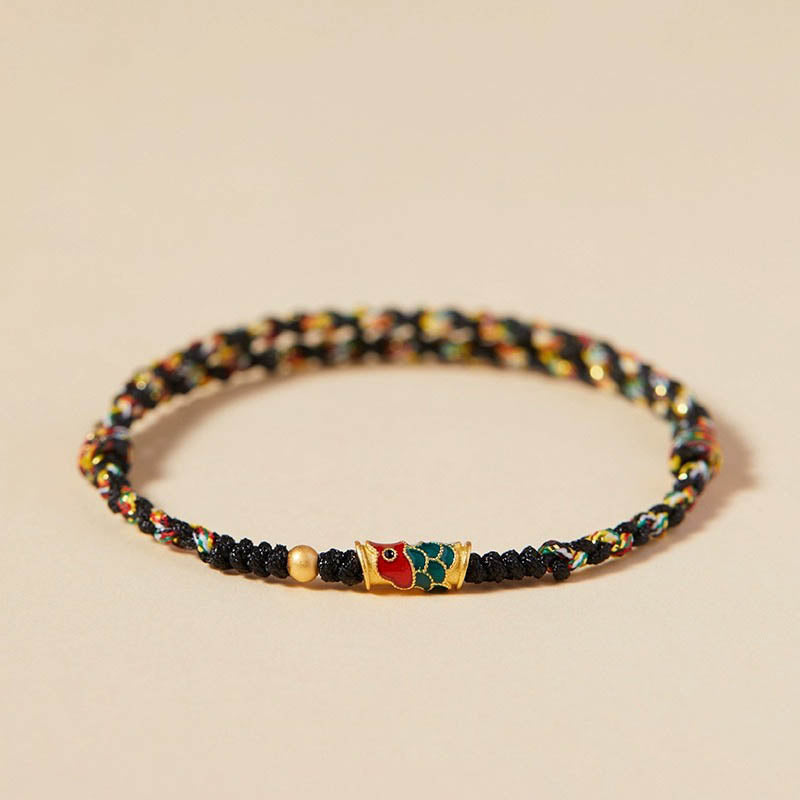 Handcrafted Koi Fish Wealth Prosperity Braided Bracelet