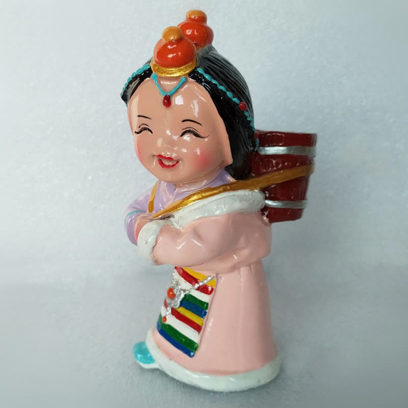 11cm Hand Painted Tibetan Spiritual Figures Ornament