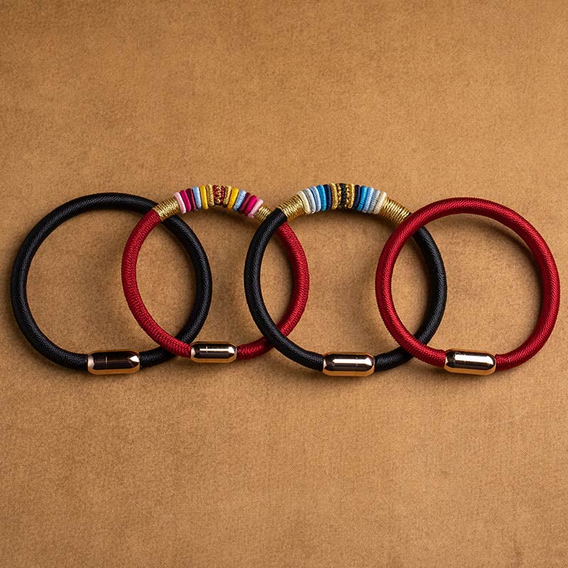 Magnetic Buckle Red String Protection Bracelet with King Kong Knot