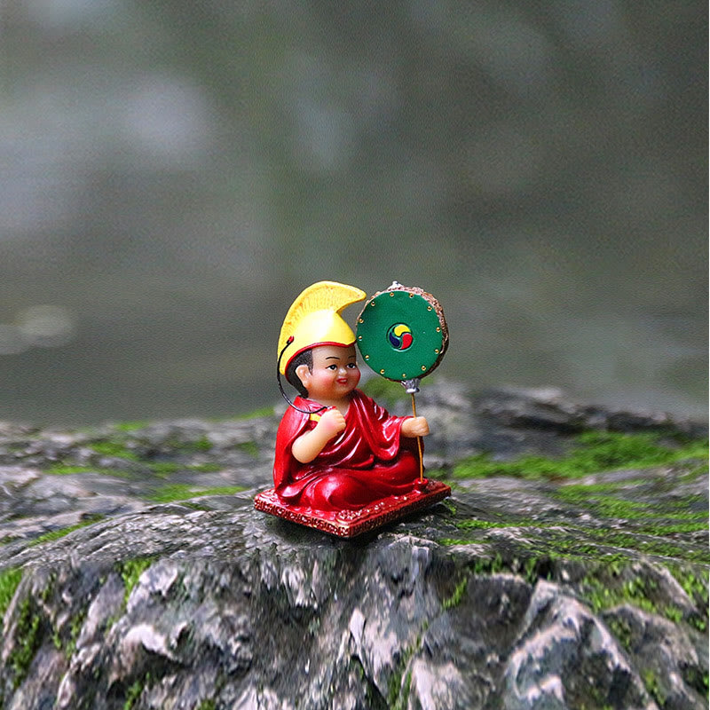 Hand Painted Tibetan Lama Figures | Resin Spiritual Statues