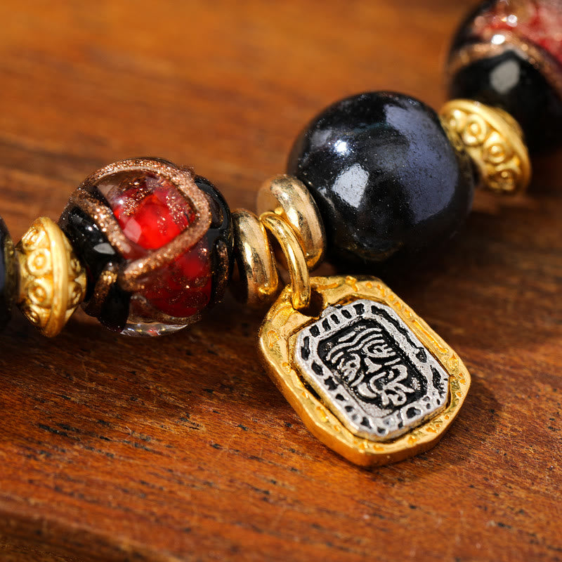 10mm Liuli Glass Lucky Zakiram Wealth Bracelet