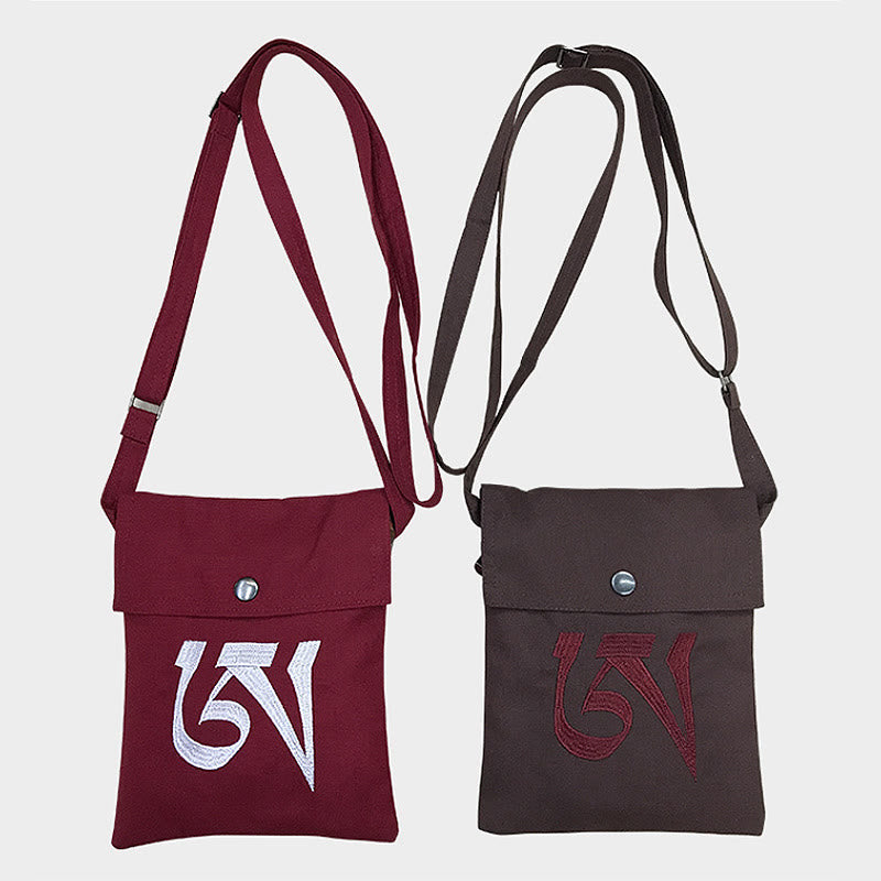 Handmade OM Mantra Cotton Yoga Crossbody Bag