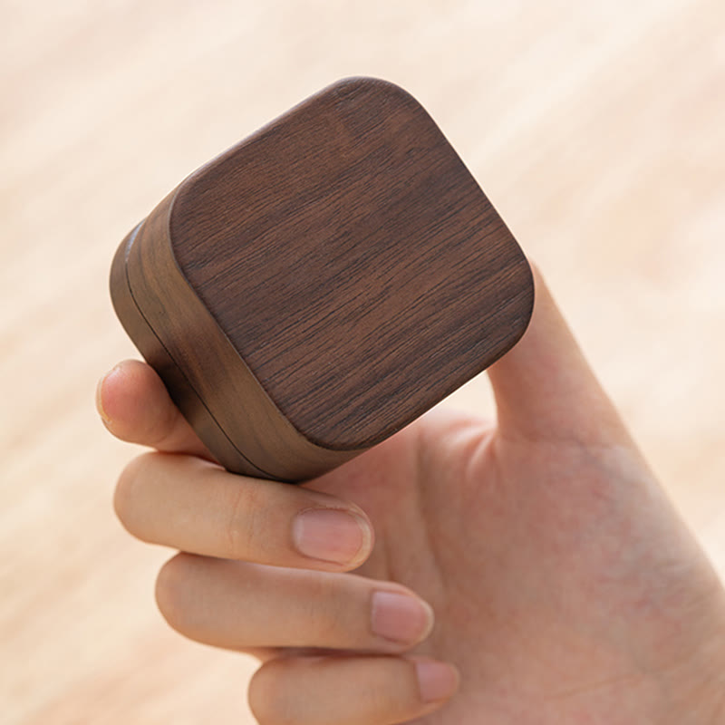Handmade Black Walnut Wood Ring Jewelry Storage Box