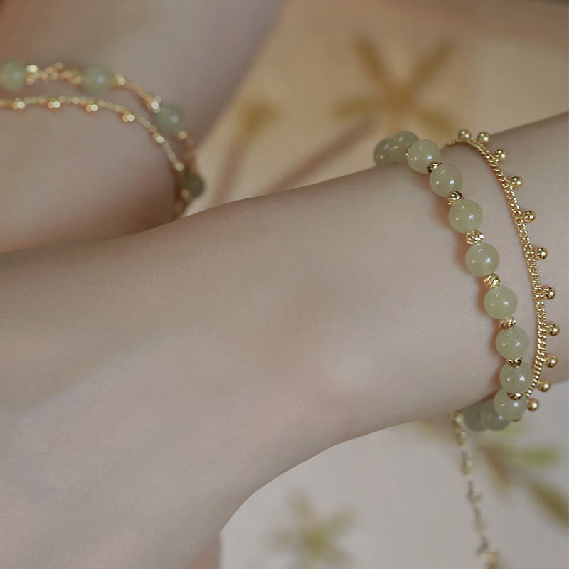 2 Layers Hetian Jade Bracelet for Luck & Prosperity