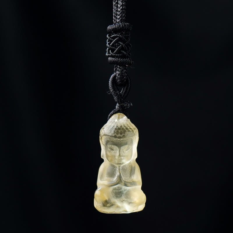 Spiritual Buddha Crystal Necklace with Amethyst and Citrine