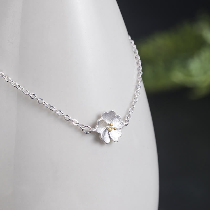 925 Sterling Silver Cherry Blossom Blessing Spiritual Bracelet