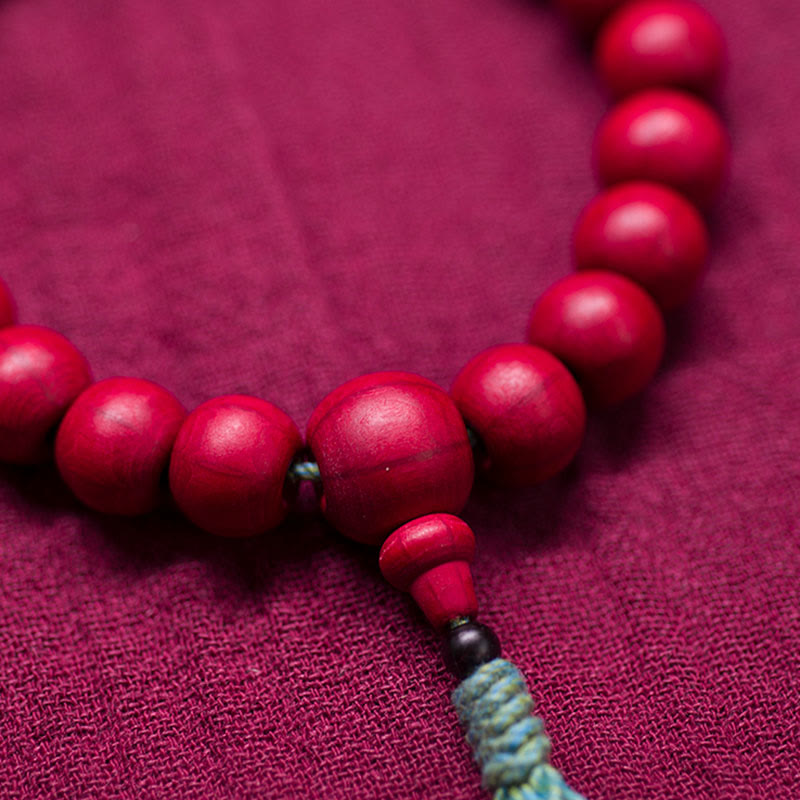 Unisex Abelia Biflora Wood Wrist Mala for Protection & Blessing