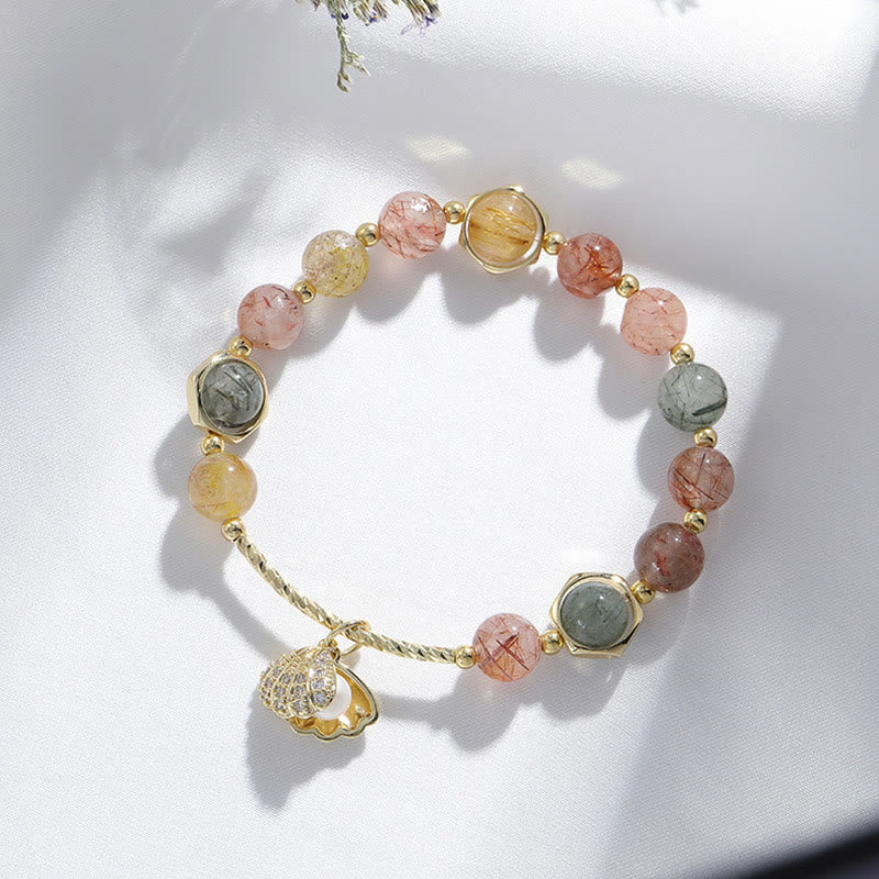 8mm Colorful Rutilated Quartz Protection Bracelet
