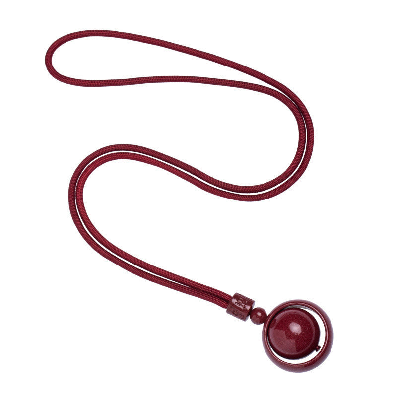 Cinnabar Om Mani Padme Hum Necklace for Blessing & Luck