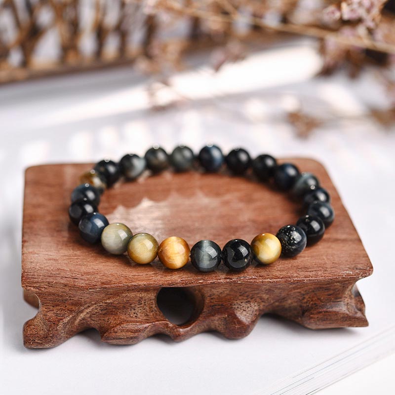 8mm Tiger Eye Protection Bead Bracelet for Anxiety Relief
