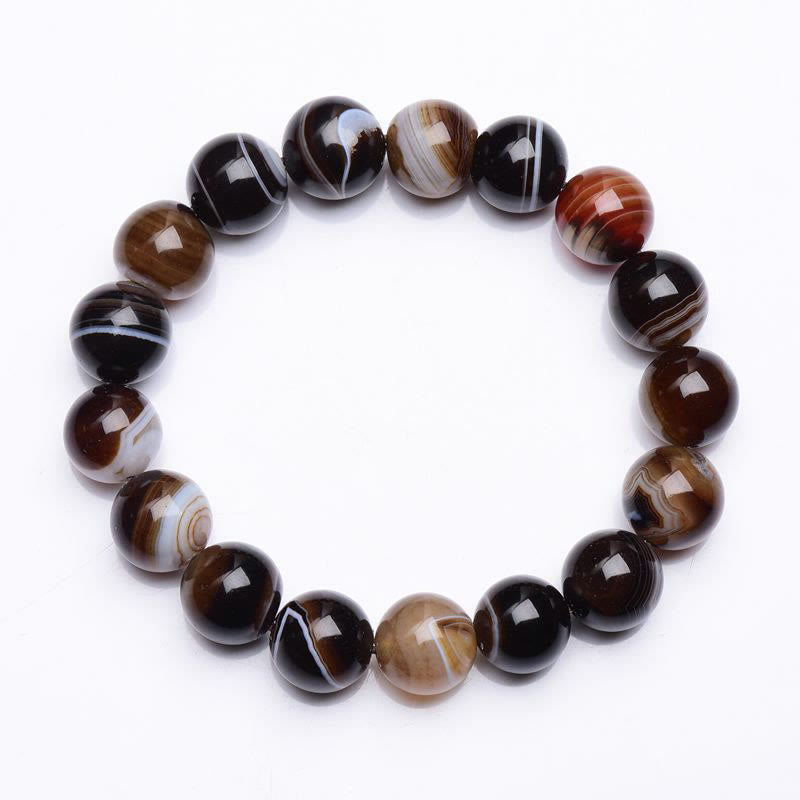 6mm Tibetan Sardonyx Bracelet for Positivity & Courage