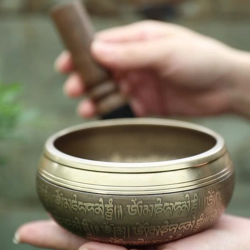 Tibetan Copper Singing Bowl 4.33IN for Meditation Focus