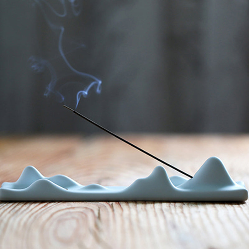 Mountain Cloud Ceramic Incense Holder for Meditation Balance