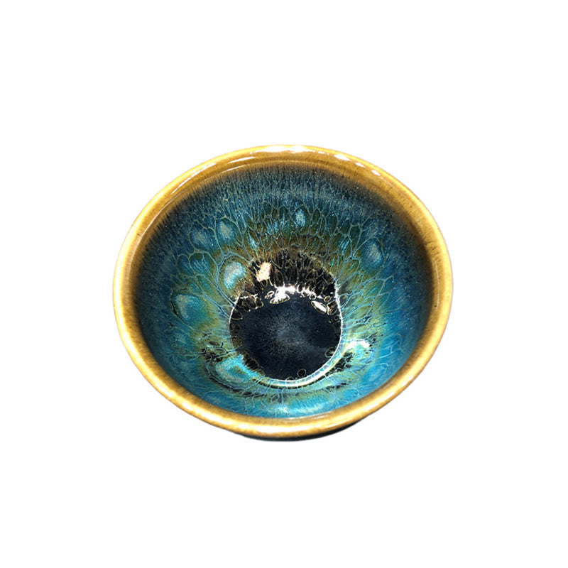 Jianzhan Ceramic Tea Cup 9.5cm Blue Glaze Handmade
