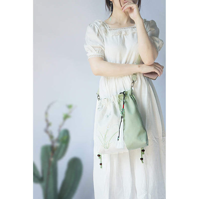 Embroidered Cherry Blossom Canvas Tote Bag 28x30cm